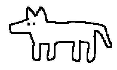 low quality drawing of a dog